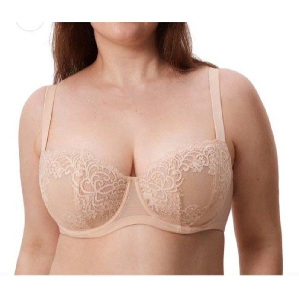 NWT Delimira Delicate Lace Unlined Balconette Bra W704 Size 42DD